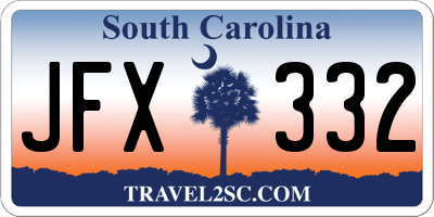 SC license plate JFX332