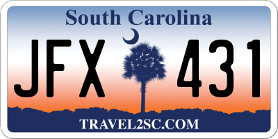 SC license plate JFX431