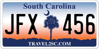 SC license plate JFX456