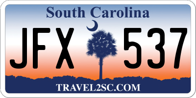 SC license plate JFX537