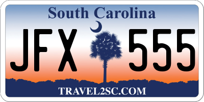 SC license plate JFX555