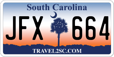 SC license plate JFX664