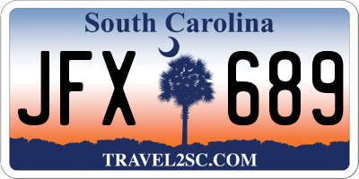 SC license plate JFX689