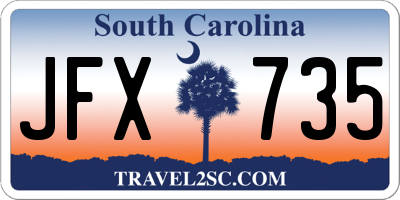 SC license plate JFX735