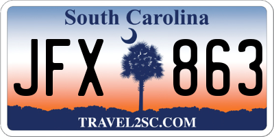 SC license plate JFX863