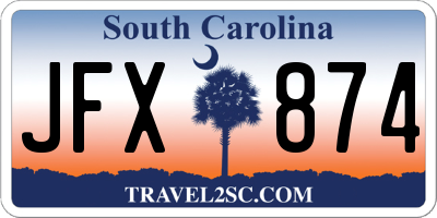 SC license plate JFX874