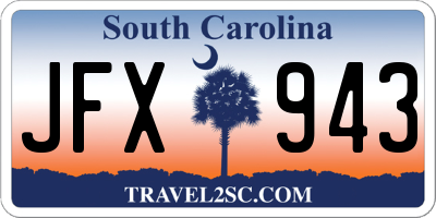 SC license plate JFX943