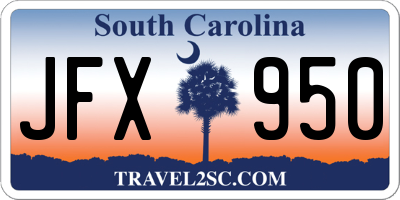 SC license plate JFX950