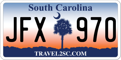 SC license plate JFX970