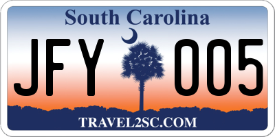 SC license plate JFY005
