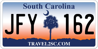 SC license plate JFY162