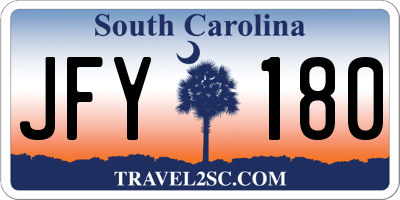 SC license plate JFY180
