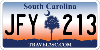 SC license plate JFY213
