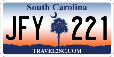 SC license plate JFY221