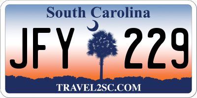 SC license plate JFY229
