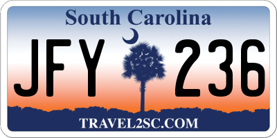 SC license plate JFY236