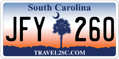 SC license plate JFY260