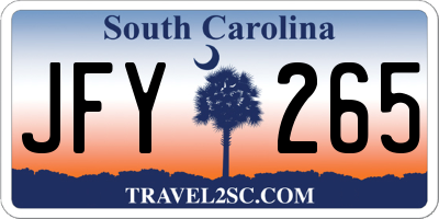 SC license plate JFY265