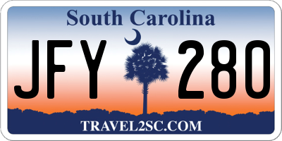 SC license plate JFY280