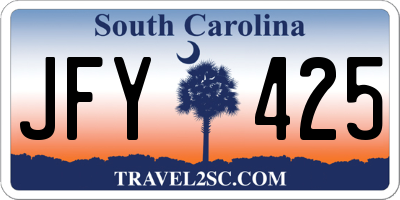SC license plate JFY425
