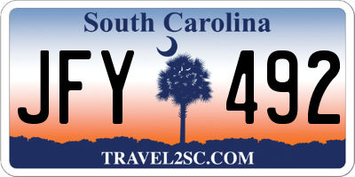 SC license plate JFY492