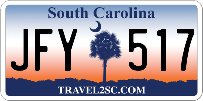 SC license plate JFY517