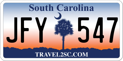SC license plate JFY547