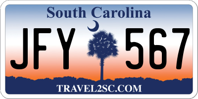 SC license plate JFY567