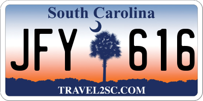 SC license plate JFY616