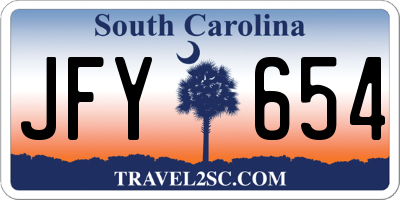 SC license plate JFY654