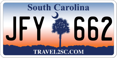 SC license plate JFY662