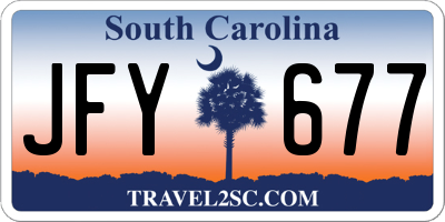 SC license plate JFY677
