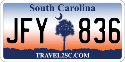 SC license plate JFY836