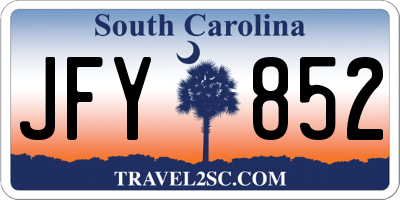 SC license plate JFY852