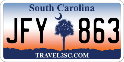 SC license plate JFY863