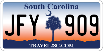 SC license plate JFY909