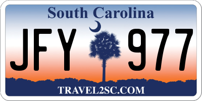 SC license plate JFY977