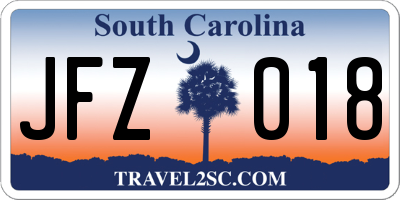 SC license plate JFZ018