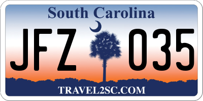 SC license plate JFZ035