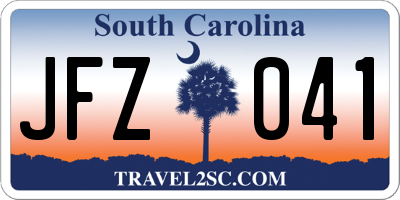 SC license plate JFZ041