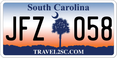 SC license plate JFZ058