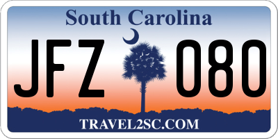 SC license plate JFZ080