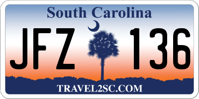 SC license plate JFZ136