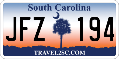 SC license plate JFZ194