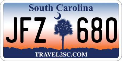 SC license plate JFZ680