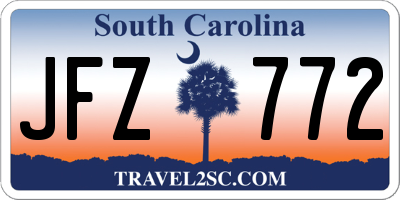 SC license plate JFZ772
