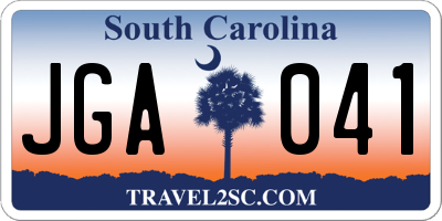 SC license plate JGA041