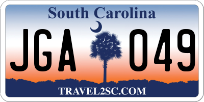 SC license plate JGA049