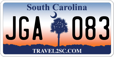 SC license plate JGA083