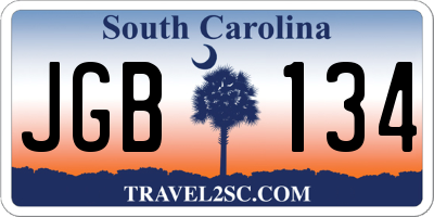 SC license plate JGB134